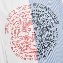 Pre Owned Stella McCartney We Are The Weather Blue/White Shirt Striped Cotton Shirt M