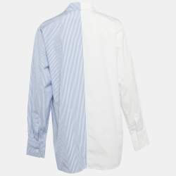 Pre Owned Stella McCartney We Are The Weather Blue/White Shirt Striped Cotton Shirt M