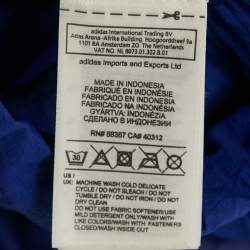 Adidas x Stella McCartney Blue Coated Nylon Cinched Waist Windbreaker Hoodie Jacket XS