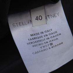 Stella McCartney Black Wool Embroiderd Faces Long Sleeve Melton Shift Dress S