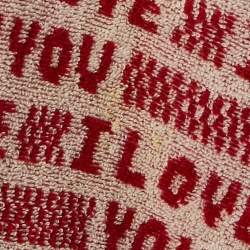 Stella McCartney Red I Love You Print Cotton Terry Poncho XL