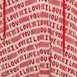 Stella McCartney Red I Love You Print Cotton Terry Poncho XL