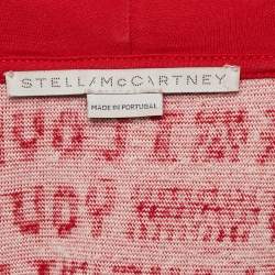 Stella McCartney Red I Love You Print Cotton Terry Poncho XL