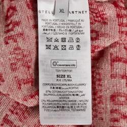 Stella McCartney Red I Love You Print Cotton Terry Poncho XL