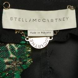 Stella McCartney Black Jacquard Rib Knit Trimmed Pant Top Set S