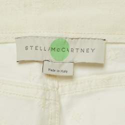Stella McCartney Ivory Star Embroidered Cotton Slim Fit Jeans M/Waist 32"