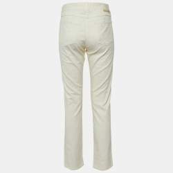Stella McCartney Ivory Star Embroidered Cotton Slim Fit Jeans M/Waist 32"