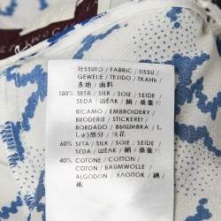 Stella McCartney White Printed Silk Layered Midi Skirt M 