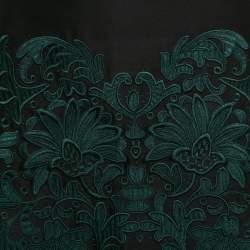 Pre Owned Stella McCartney Black Embroidered Silk Blend Midi Skirt S