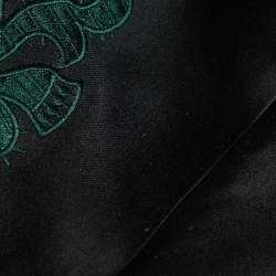 Pre Owned Stella McCartney Black Embroidered Silk Blend Midi Skirt S