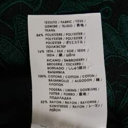 Pre Owned Stella McCartney Black Embroidered Silk Blend Midi Skirt S