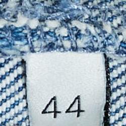 Pre Owned Stella McCartney Blue Palm Tree Embroidered Denim Zip-Up Jacket M