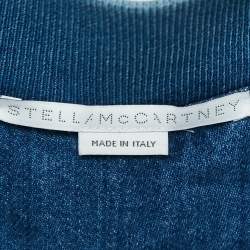 Pre Owned Stella McCartney Blue Palm Tree Embroidered Denim Zip-Up Jacket M
