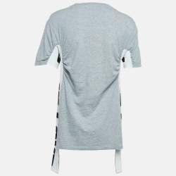Stella McCartney Grey 'All Is Love' Cotton Ruched T-Shirt M 