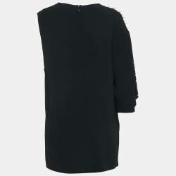 Stella McCartney Black Crepe Beaded Top L