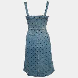 Stella McCartney Blue Embroidered Button Front Short Dress XS