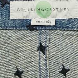 Stella McCartney Blue Embroidered Button Front Short Dress XS