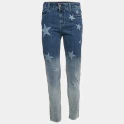 Stella McCartney Blue Washed Star Print Denim Jeans M Waist 28"