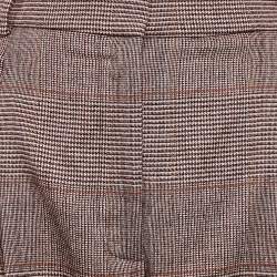 Stella McCartney Pink Houndstooth Wool Cropped Pants M