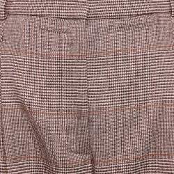 Stella McCartney Pink Houndstooth Wool Cropped Pants M