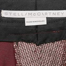 Stella McCartney Pink Houndstooth Wool Cropped Pants M