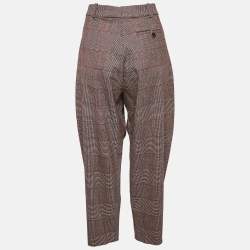 Stella McCartney Pink Houndstooth Wool Cropped Pants M