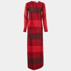 Stella McCartney Red Crepe Full Sleeve Maxi Dress S