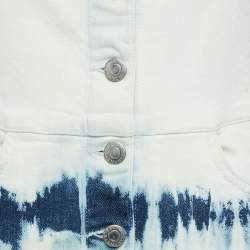 Stella McCartney Blue Tie-Dye Denim Button Front Short Dress S