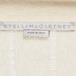 Pre Owned Stella McCartney Cream Cashmere Lace Detail Button Front Cardigan M