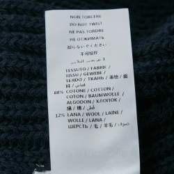 Pre Owned Stella McCartney Navy Blue Cotton Blend Scallop Detail Sweater S