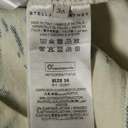 Pre Owned Stella McCartney White/Blue Tie-Dye Denim Button Front Mini Dress S