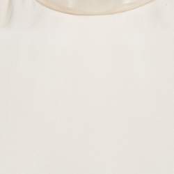 Stella McCartney Cream Embellished Neck Silk Sleeveless Top M