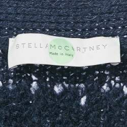 Stella McCartney Navy Blue Wool Fringed Sleeveless Cardigan S