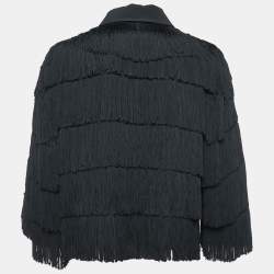 Stella McCartney Black Tasseled Chiffon Shirt L