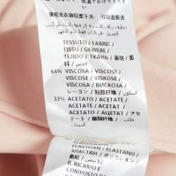 Pre Owned Stella McCartney Pink Floral Embroidered Crepe Gathered Midi Skirt XS