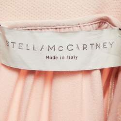 Pre Owned Stella McCartney Pink Floral Embroidered Crepe Gathered Midi Skirt XS