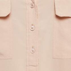 Pre Owned Stella McCartney Pale Pink Silk Crepe Contrast Collar Detail Blouse M