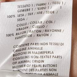 Pre Owned Stella McCartney Pale Pink Silk Crepe Contrast Collar Detail Blouse M