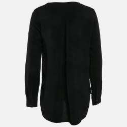 Stella McCartney BlacK Crepe High-Low Blouse S