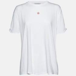 Stella McCartney White Cotton Star Embroidered Crew Neck T-Shirt M