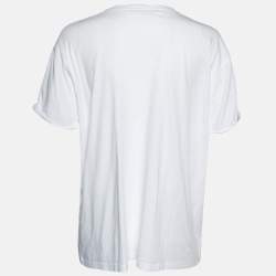 Stella McCartney White Cotton Star Embroidered Crew Neck T-Shirt M