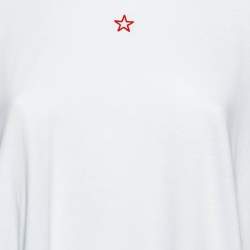 Stella McCartney White Cotton Star Embroidered Crew Neck T-Shirt M