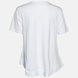 Stella McCartney White Cotton Logo Embossed Crew Neck T-Shirt M