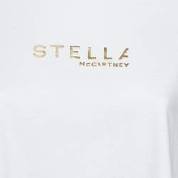 Stella McCartney White Cotton Logo Embossed Crew Neck T-Shirt M