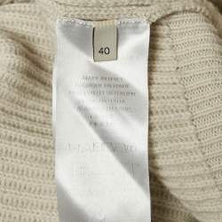 Stella McCartney Light Grey Lace Trim Rib Knit Asymmetric Sweater S