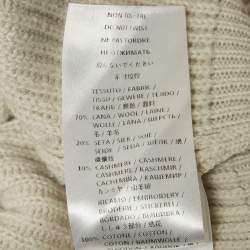 Stella McCartney Light Grey Lace Trim Rib Knit Asymmetric Sweater S