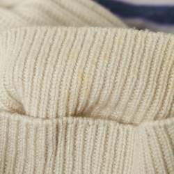 Stella McCartney Light Grey Lace Trim Rib Knit Asymmetric Sweater S