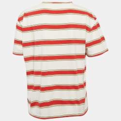 Pre Owned Stella McCartney Multicolor Striped Print Crew Neck T-Shirt M