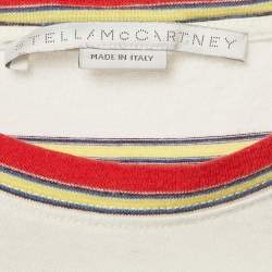 Pre Owned Stella McCartney Multicolor Striped Print Crew Neck T-Shirt M
