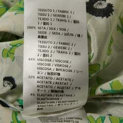 Pre Owned Stella McCartney Green Floral Print Silk Kaftan Style Shirt XS